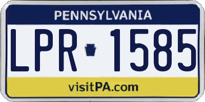 PA license plate LPR1585