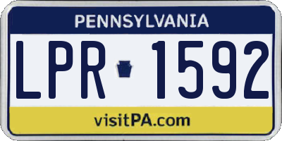 PA license plate LPR1592