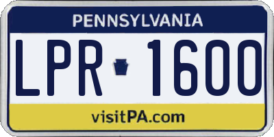PA license plate LPR1600