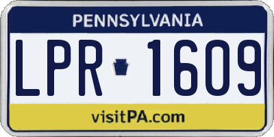 PA license plate LPR1609