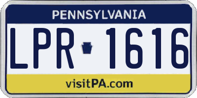 PA license plate LPR1616