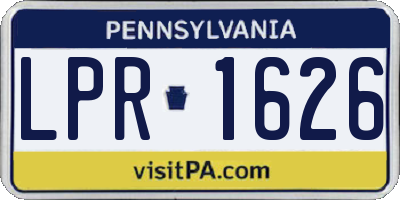 PA license plate LPR1626
