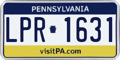 PA license plate LPR1631