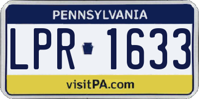 PA license plate LPR1633