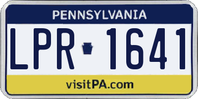 PA license plate LPR1641