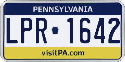 PA license plate LPR1642