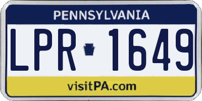 PA license plate LPR1649
