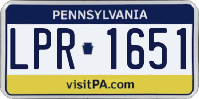PA license plate LPR1651