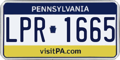 PA license plate LPR1665