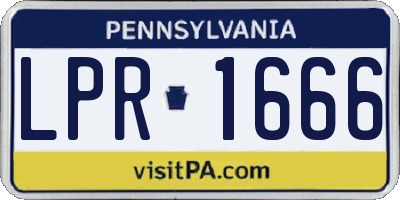PA license plate LPR1666