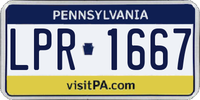 PA license plate LPR1667