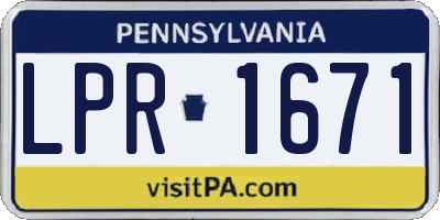 PA license plate LPR1671