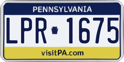 PA license plate LPR1675
