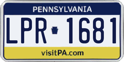 PA license plate LPR1681