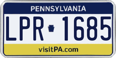 PA license plate LPR1685