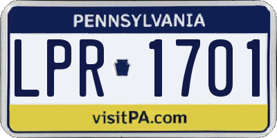 PA license plate LPR1701