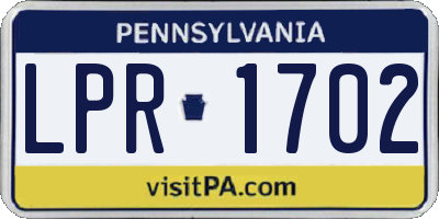 PA license plate LPR1702