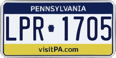 PA license plate LPR1705