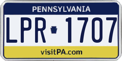 PA license plate LPR1707