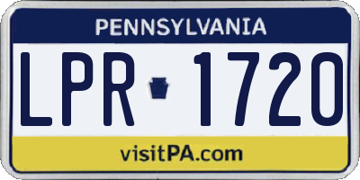 PA license plate LPR1720