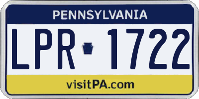 PA license plate LPR1722
