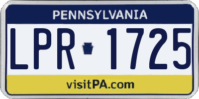PA license plate LPR1725