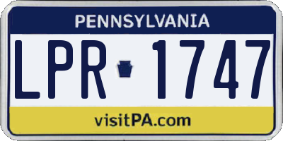 PA license plate LPR1747