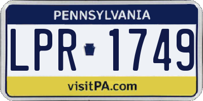 PA license plate LPR1749