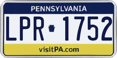 PA license plate LPR1752