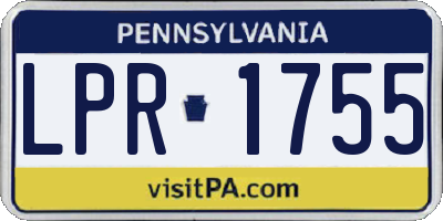 PA license plate LPR1755