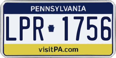 PA license plate LPR1756