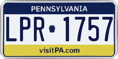 PA license plate LPR1757
