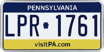 PA license plate LPR1761