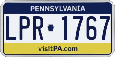 PA license plate LPR1767