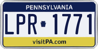 PA license plate LPR1771