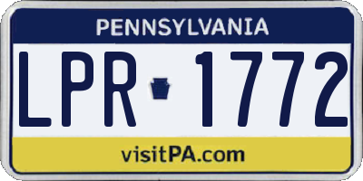 PA license plate LPR1772