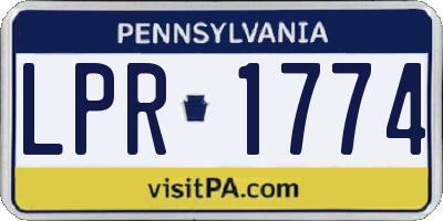 PA license plate LPR1774