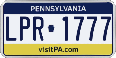 PA license plate LPR1777