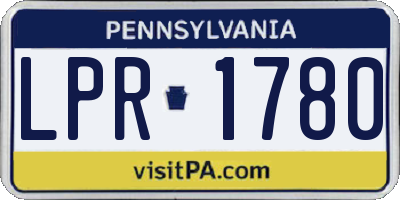 PA license plate LPR1780
