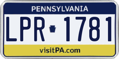 PA license plate LPR1781