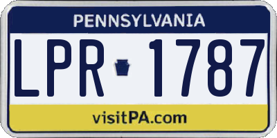 PA license plate LPR1787