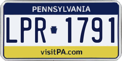PA license plate LPR1791