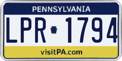 PA license plate LPR1794