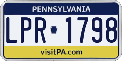 PA license plate LPR1798