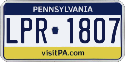 PA license plate LPR1807