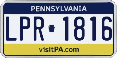 PA license plate LPR1816