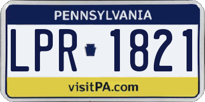 PA license plate LPR1821