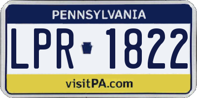 PA license plate LPR1822