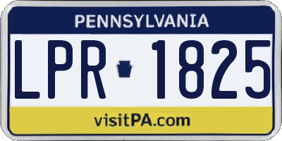 PA license plate LPR1825