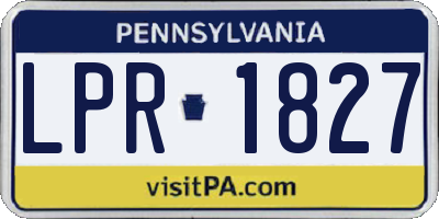 PA license plate LPR1827